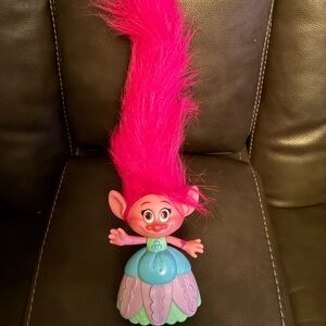 DreamWorks Pink Hair in the Air Troll Doll with Blue Outfit
